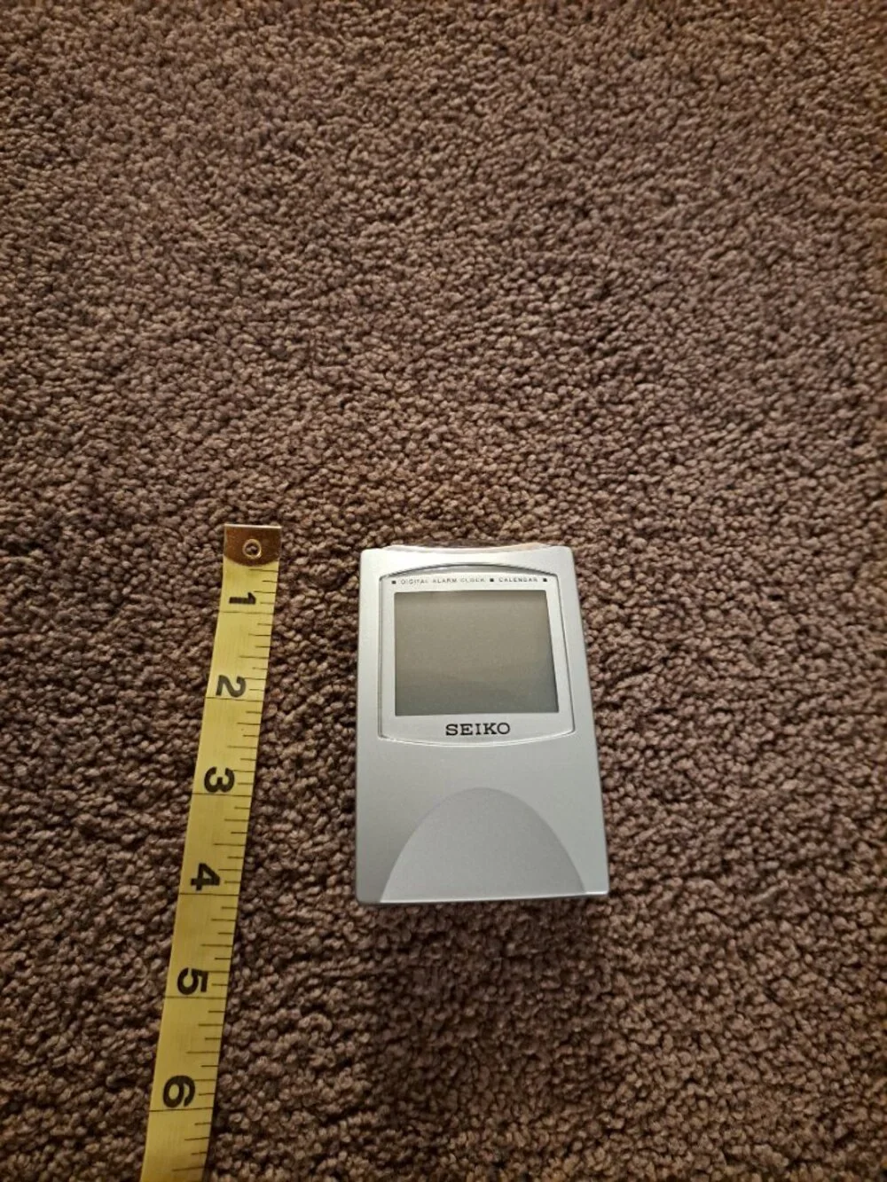 SEIKO Digital Alarm Clock And Calendar QHL005S Silver Compact Portable